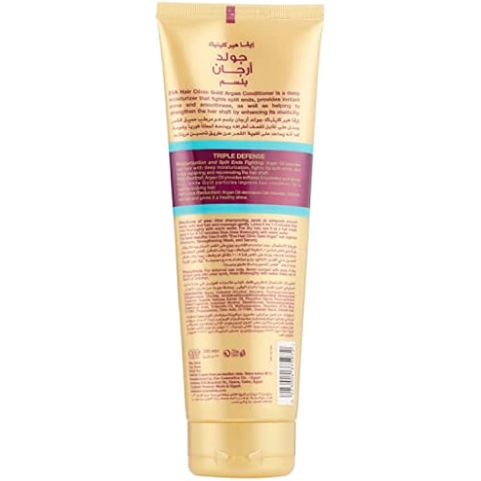 Eva Hair Clinic Triple Defense Conditioner with Gold and Argan Oil - 230 ml - Image 2